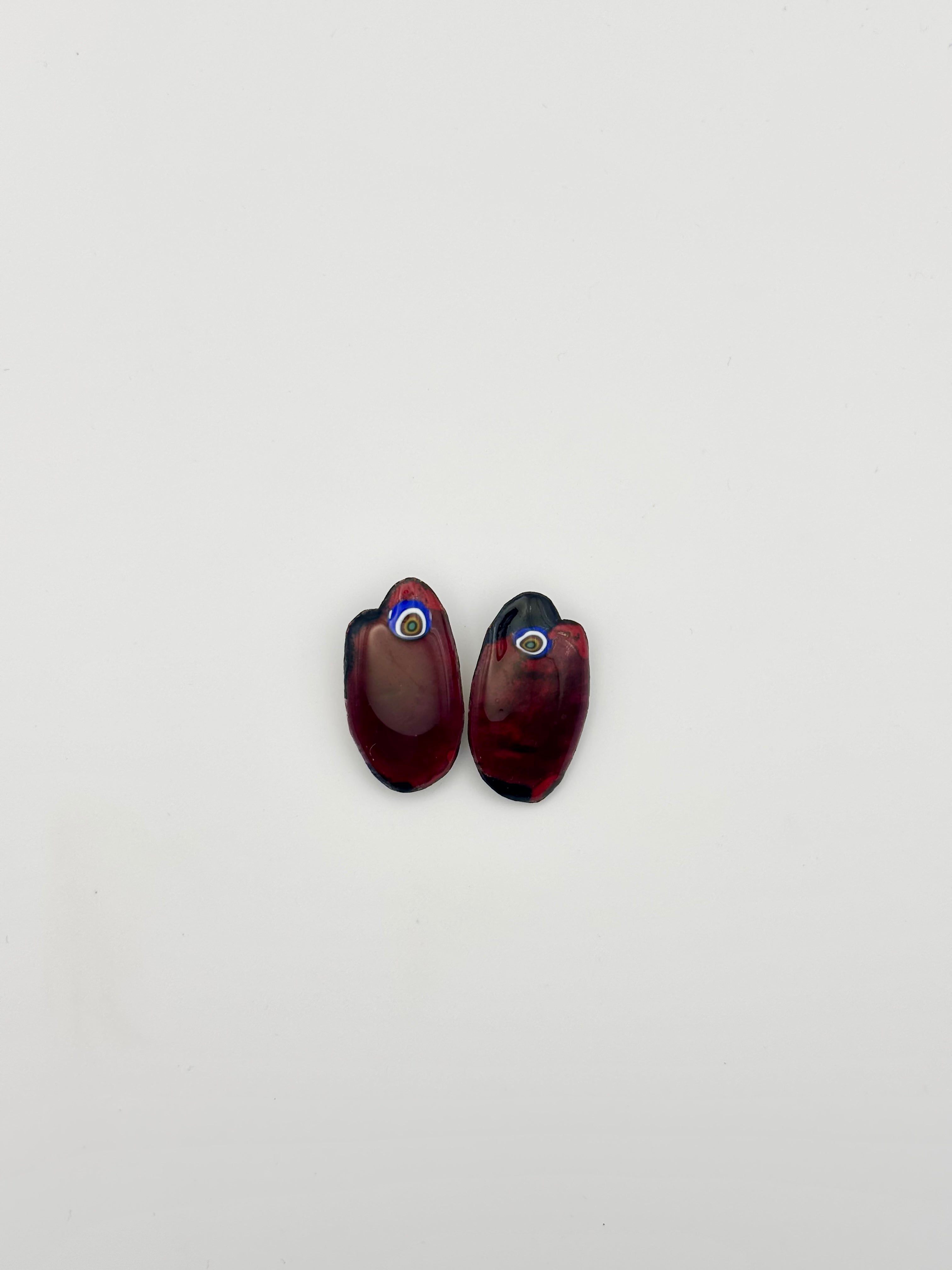 Boucles d'oreilles clip Les coquillages "Rubis"
