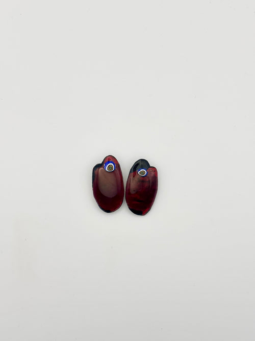 Boucles d'oreilles clip Les coquillages "Rubis"