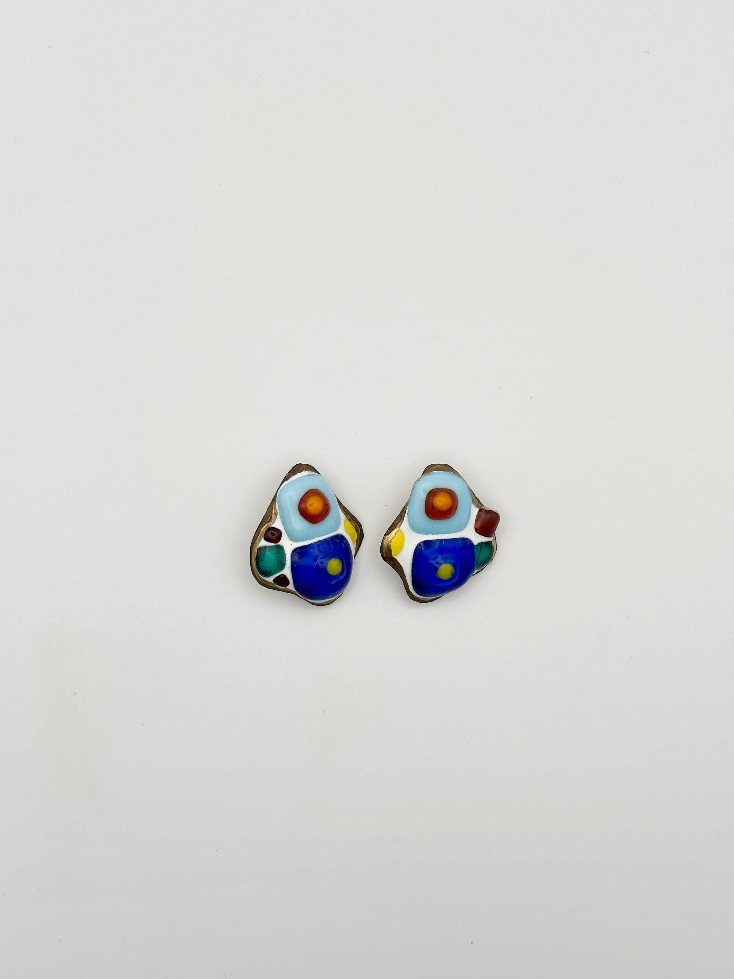 Boucles d'oreilles clip "Mosaïque"