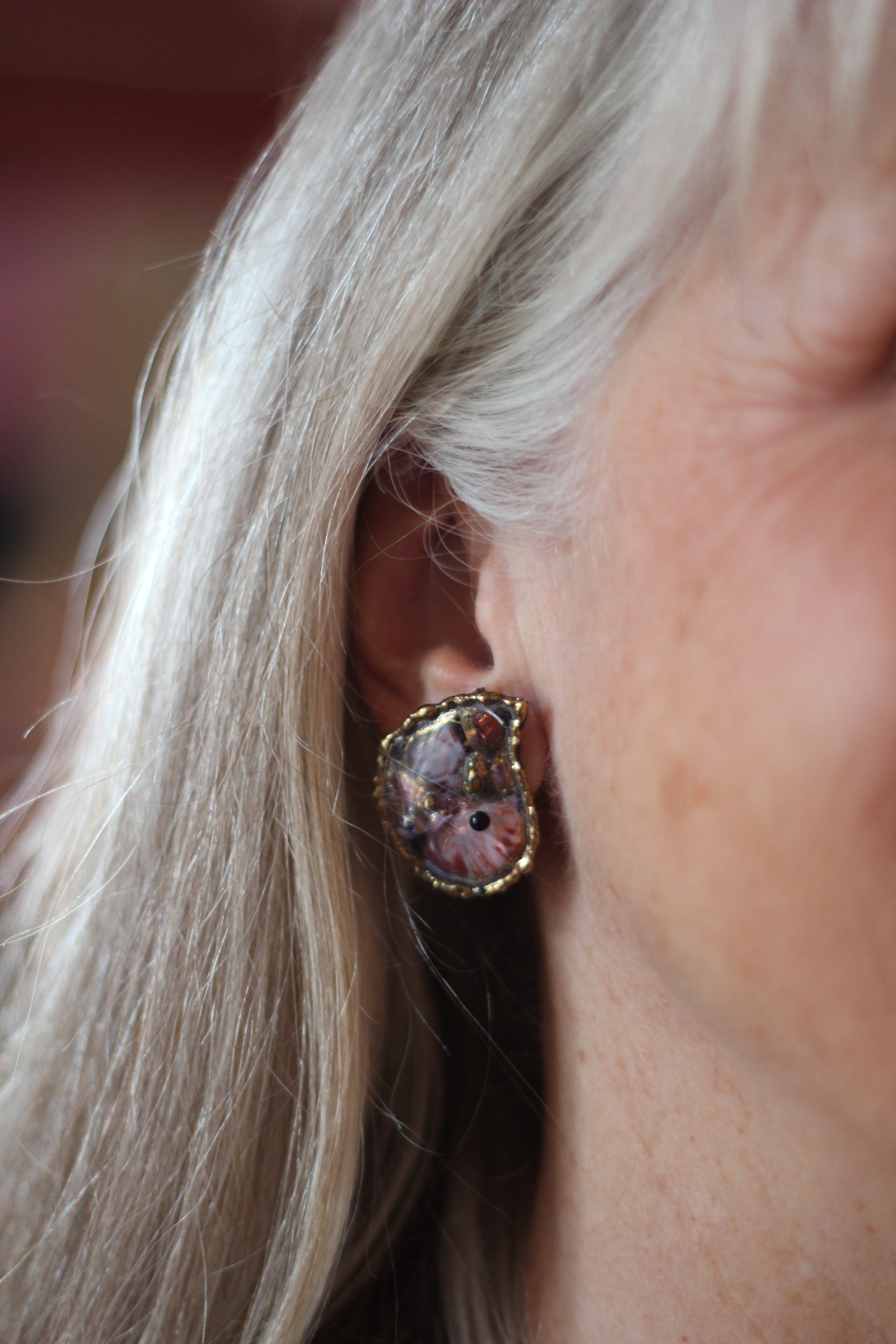 Boucles d'oreilles clip Les coquillages limonade