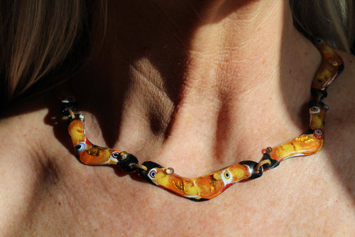 Collier La vague éclats d'ambre