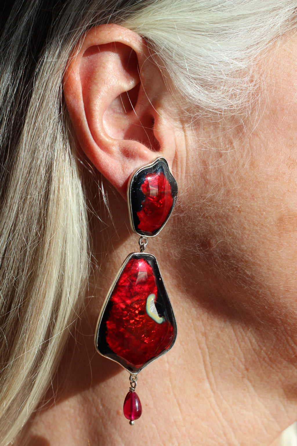 Les boucles rubis Sultant d'argent