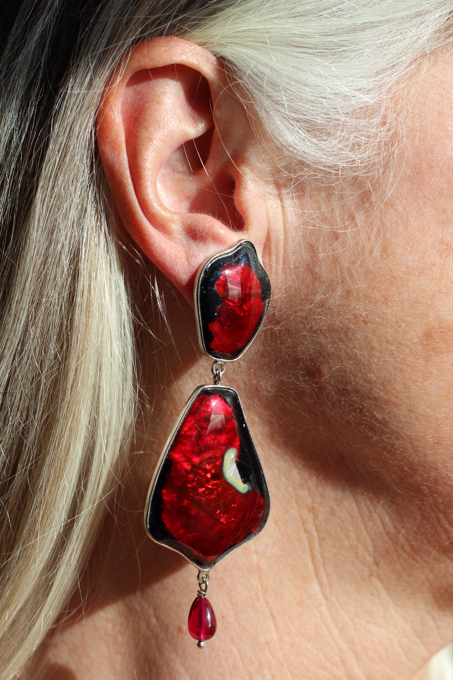 Les boucles rubis Sultant d'argent