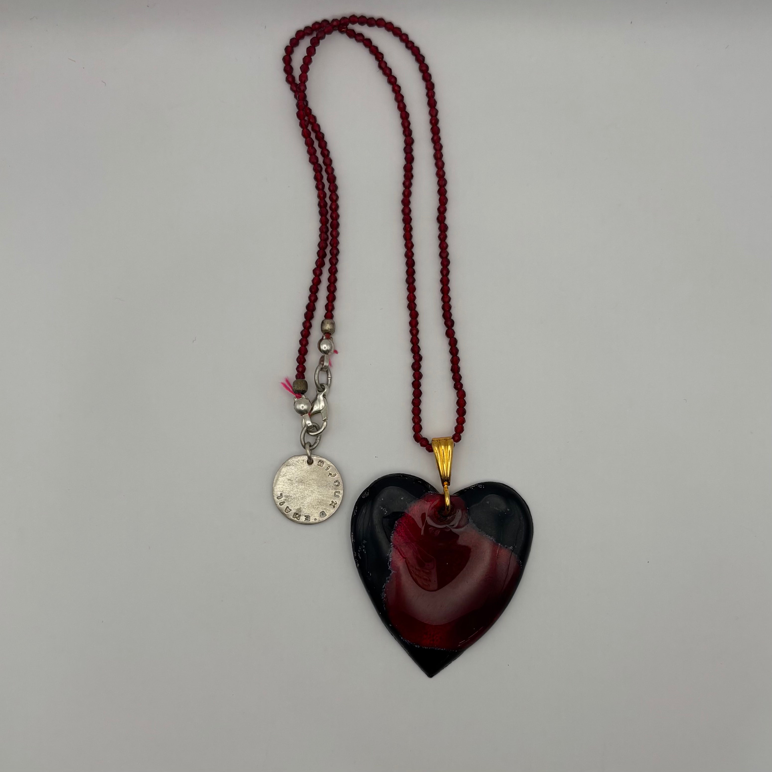 Le pendentif cœur vin rouge