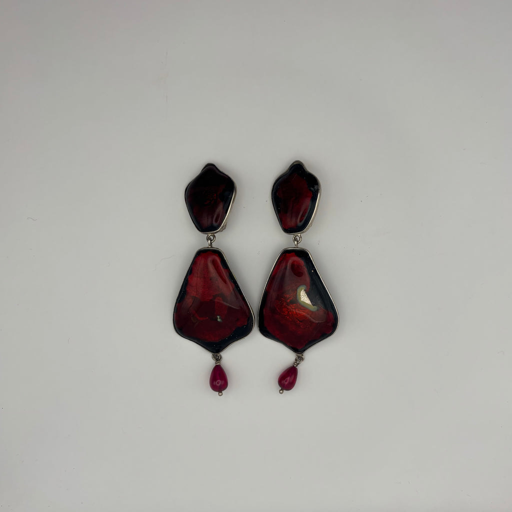 Les boucles rubis Sultant d'argent