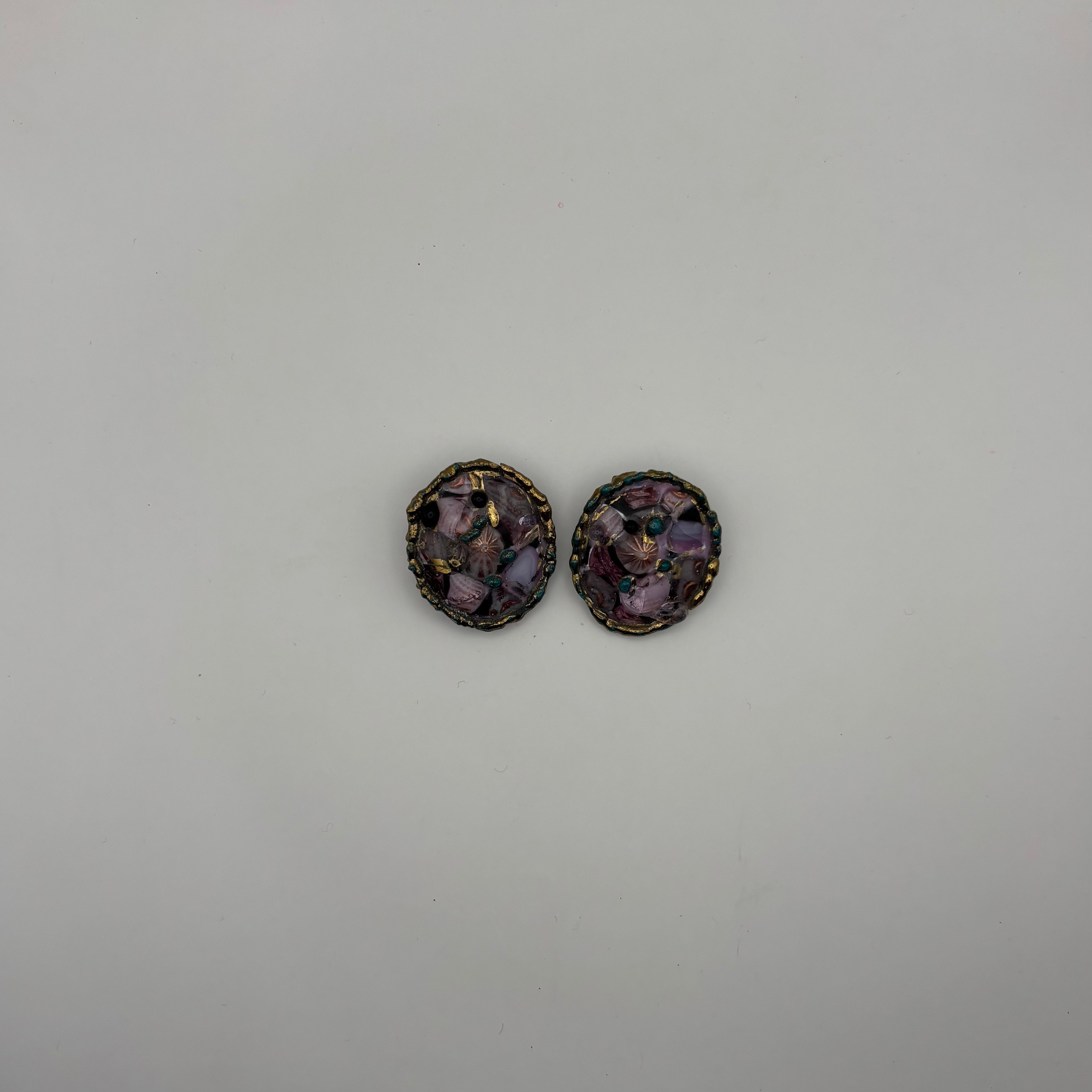 Boucles d'oreilles clip Les coquillages rosé