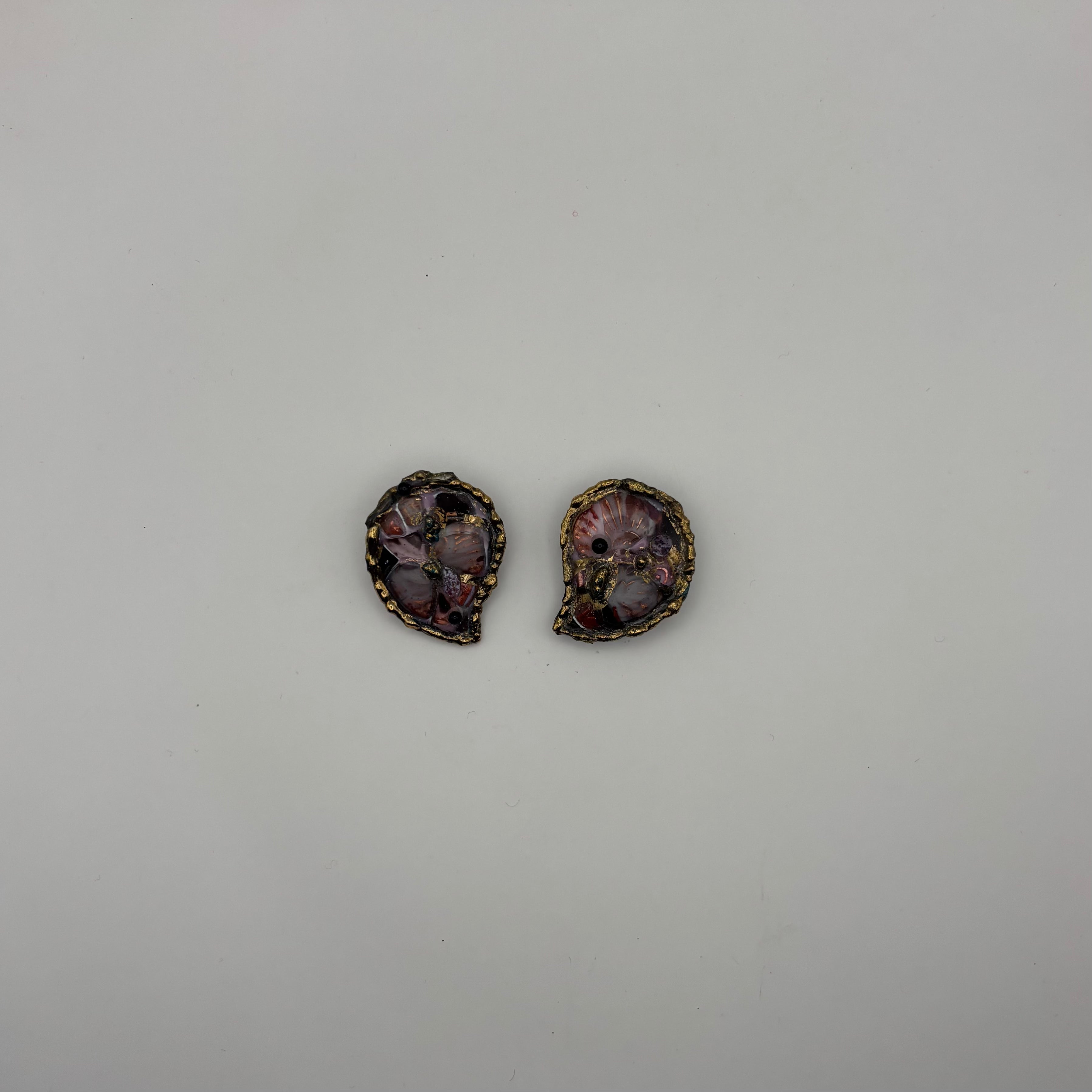 Boucles d'oreilles clip Les coquillages rosé